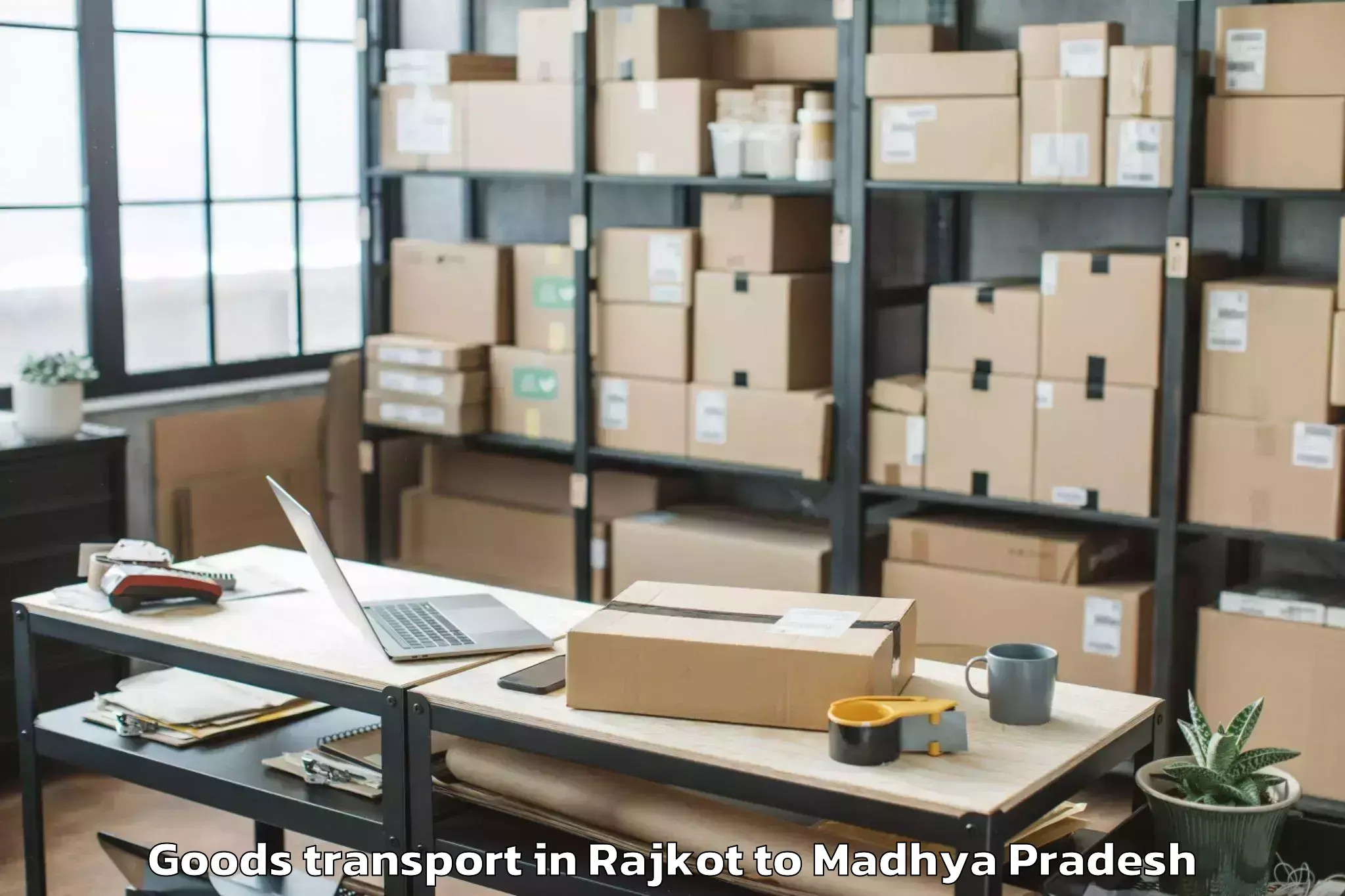 Book Rajkot to Satwas Goods Transport Online